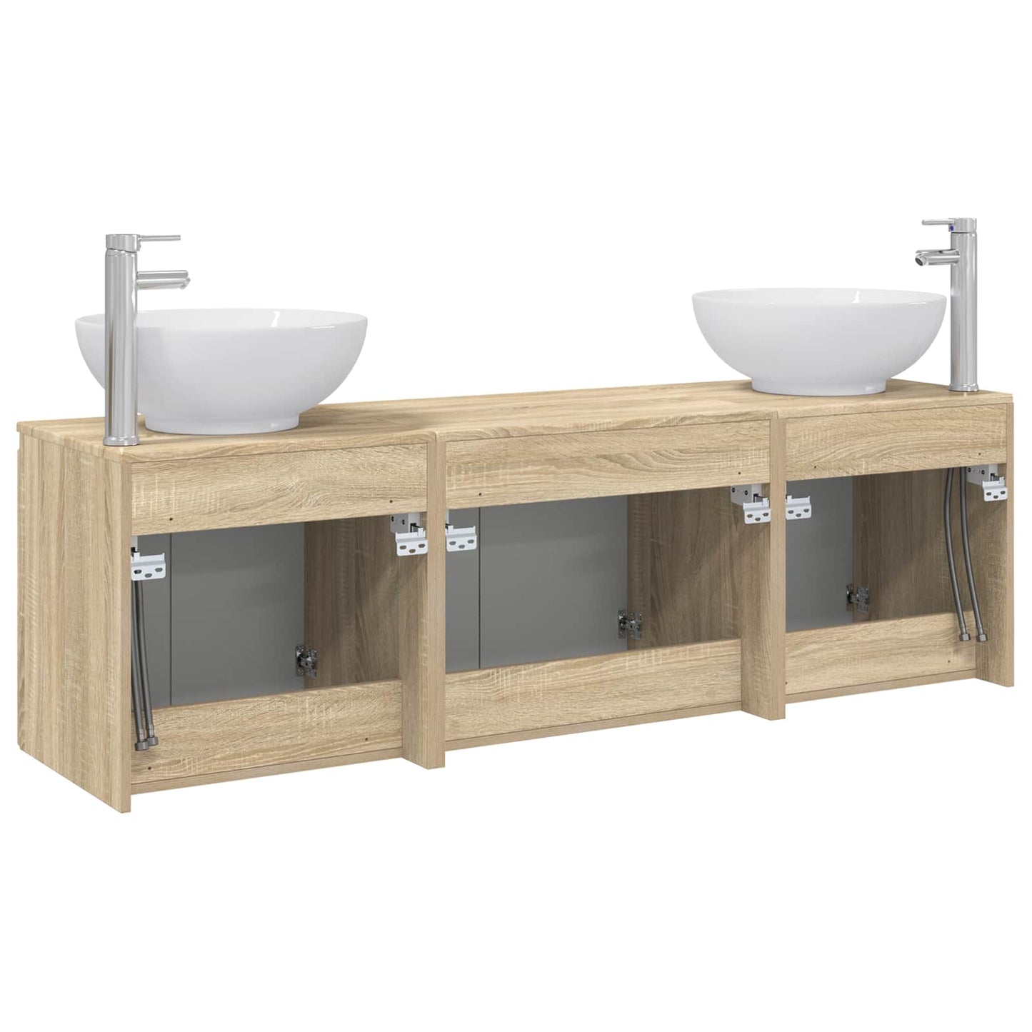 vidaXL Bathroom Cabinet Set 3 pcs Sonoma Oak 49.5 x 44.5 x 65 cm