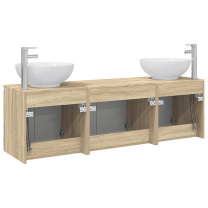 vidaXL Bathroom Cabinet Set 3 pcs Sonoma Oak 49.5 x 44.5 x 65 cm