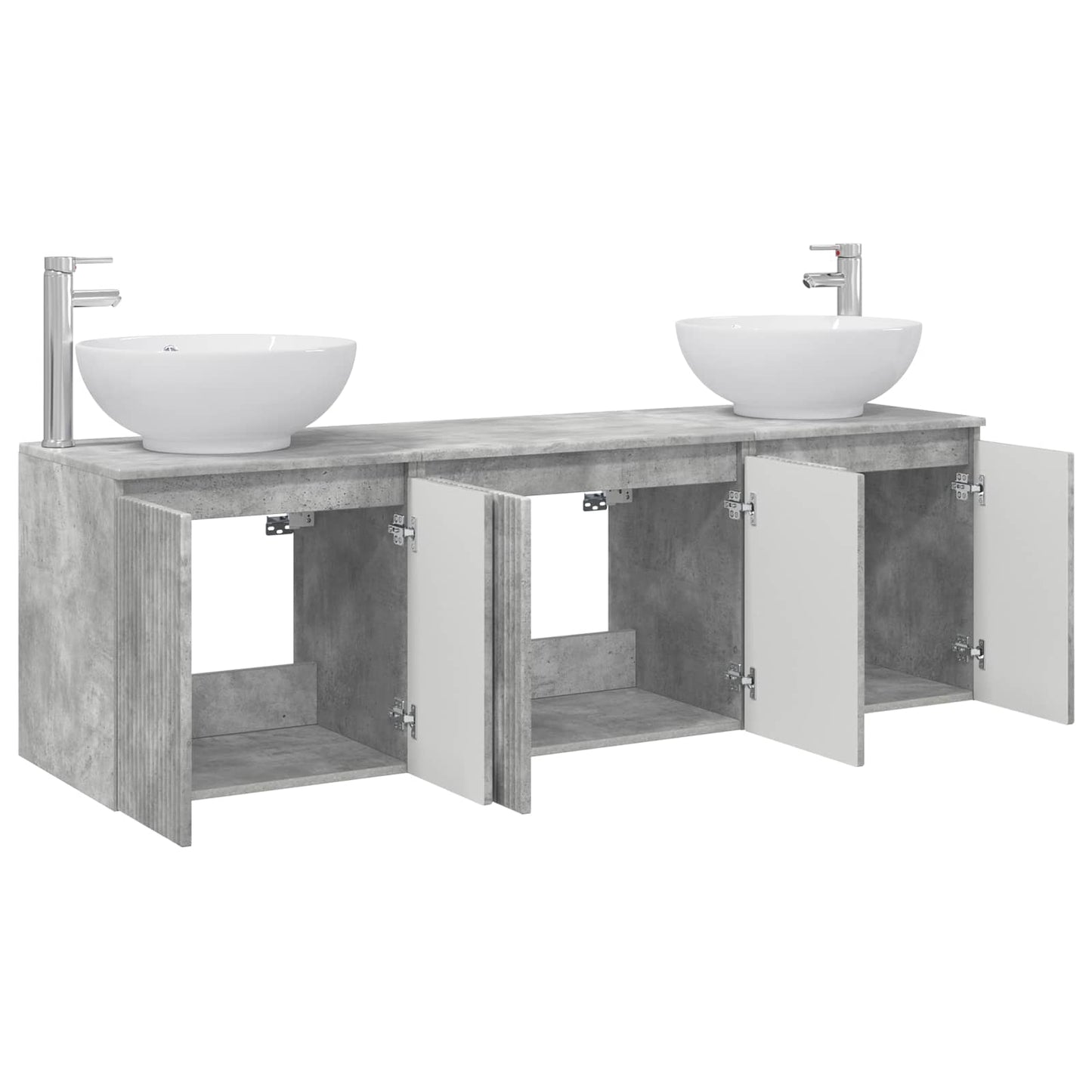 vidaXL Bathroom Cabinet Set 3 pcs Concrete Grey 49.5 x 44.5 x 65 cm