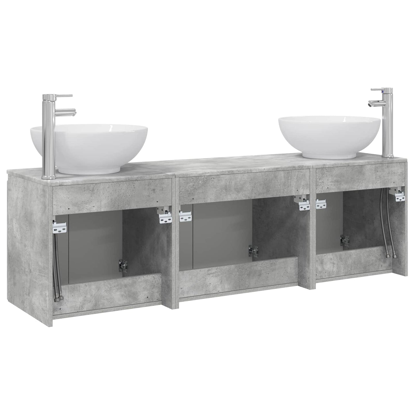 vidaXL Bathroom Cabinet Set 3 pcs Concrete Grey 49.5 x 44.5 x 65 cm