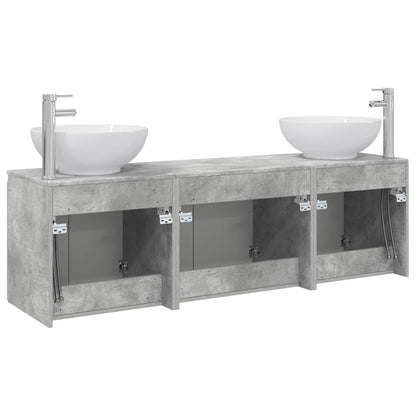 vidaXL Bathroom Cabinet Set 3 pcs Concrete Grey 49.5 x 44.5 x 65 cm