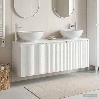 vidaXL Bathroom Cabinet Set 3 pcs High Gloss White 49.5 x 44.5 x 65 cm