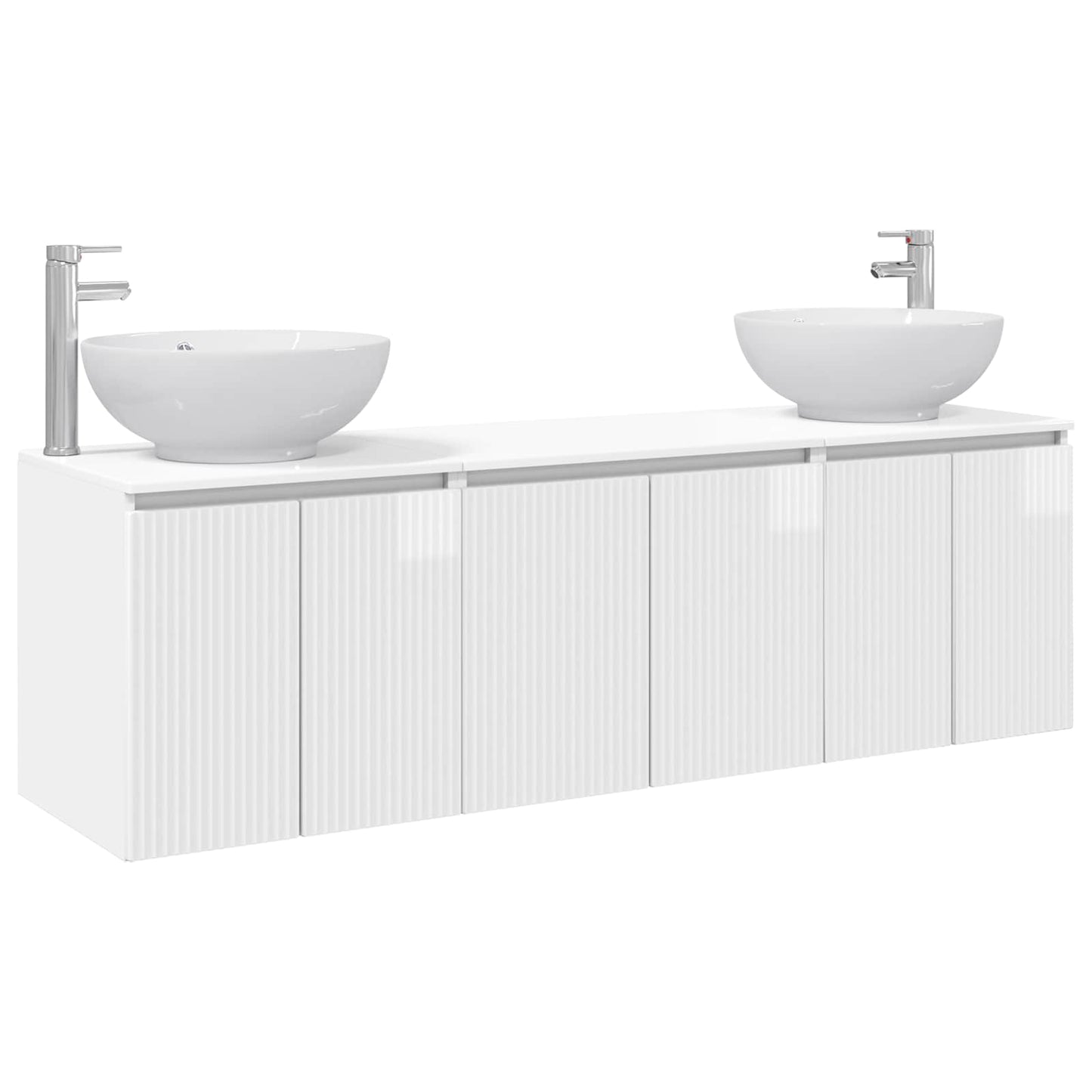 vidaXL Bathroom Cabinet Set 3 pcs High Gloss White 49.5 x 44.5 x 65 cm