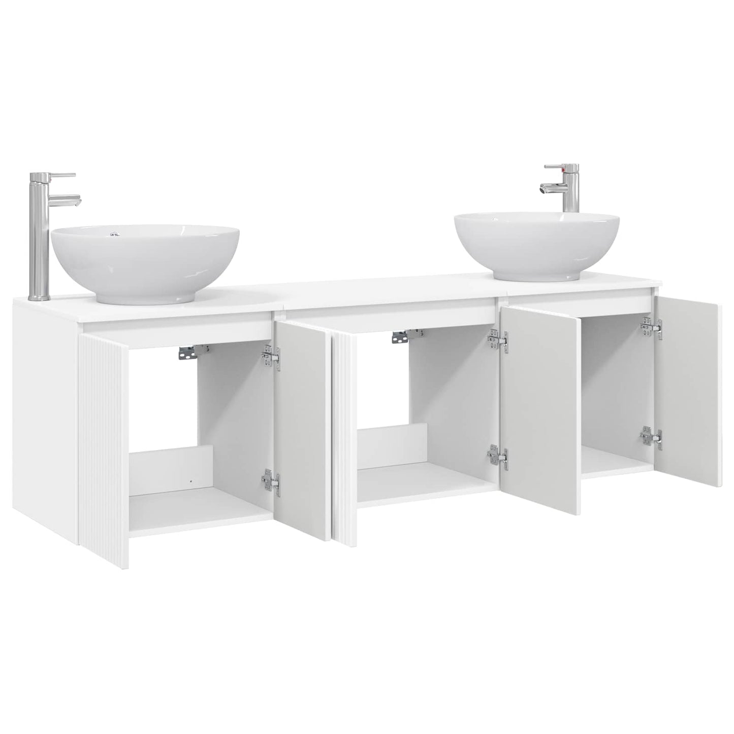 vidaXL Bathroom Cabinet Set 3 pcs High Gloss White 49.5 x 44.5 x 65 cm