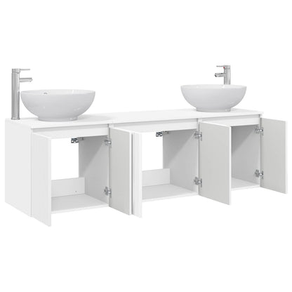 vidaXL Bathroom Cabinet Set 3 pcs High Gloss White 49.5 x 44.5 x 65 cm