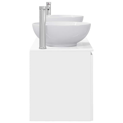 vidaXL Bathroom Cabinet Set 3 pcs High Gloss White 49.5 x 44.5 x 65 cm