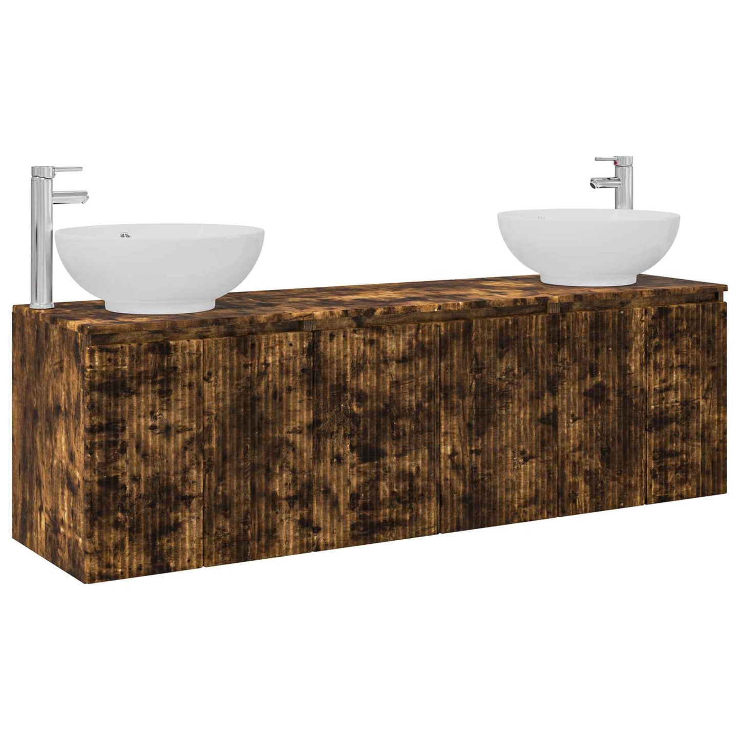 vidaXL Bathroom Cabinet Set 3 pcs Smoked Oak 49.5 x 44.5 x 65 cm