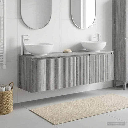 vidaXL Bathroom Cabinet Set 3 pcs Grey Sonoma 49.5 x 44.5 x 65 cm