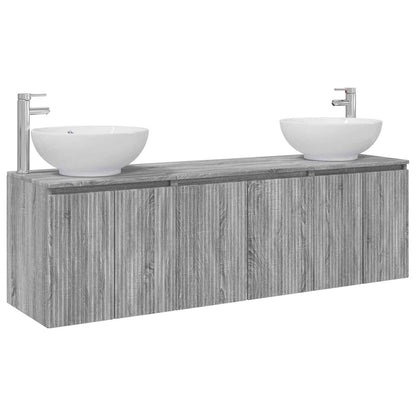 vidaXL Bathroom Cabinet Set 3 pcs Grey Sonoma 49.5 x 44.5 x 65 cm