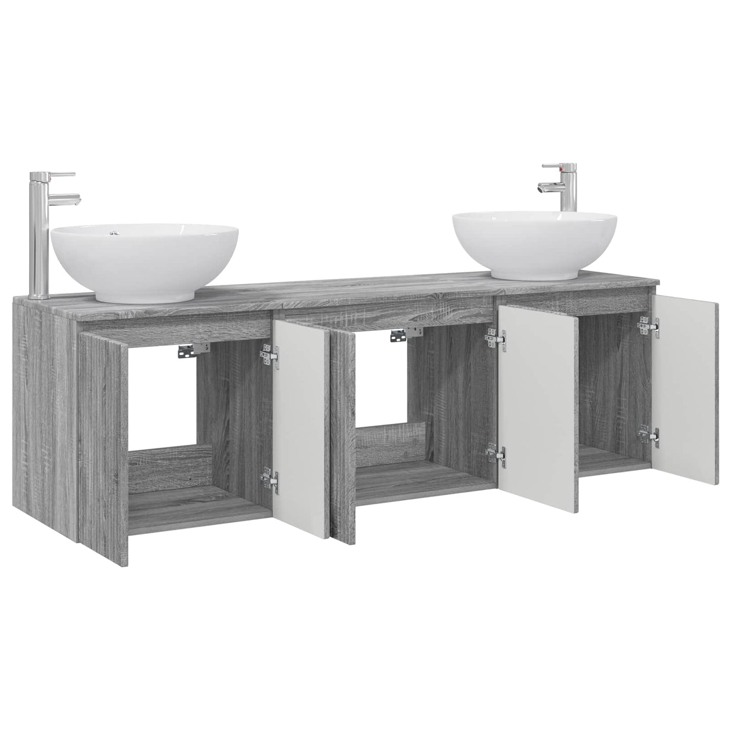vidaXL Bathroom Cabinet Set 3 pcs Grey Sonoma 49.5 x 44.5 x 65 cm