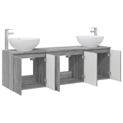 vidaXL Bathroom Cabinet Set 3 pcs Grey Sonoma 49.5 x 44.5 x 65 cm