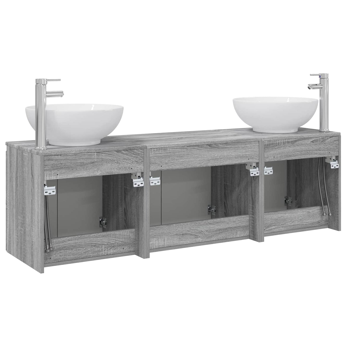 vidaXL Bathroom Cabinet Set 3 pcs Grey Sonoma 49.5 x 44.5 x 65 cm