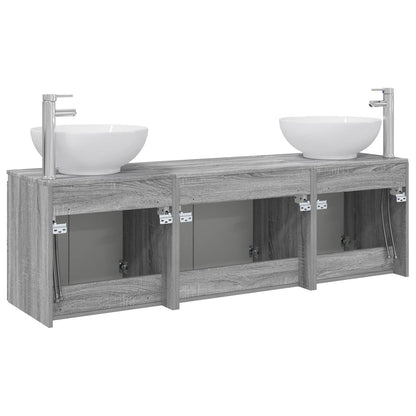 vidaXL Bathroom Cabinet Set 3 pcs Grey Sonoma 49.5 x 44.5 x 65 cm