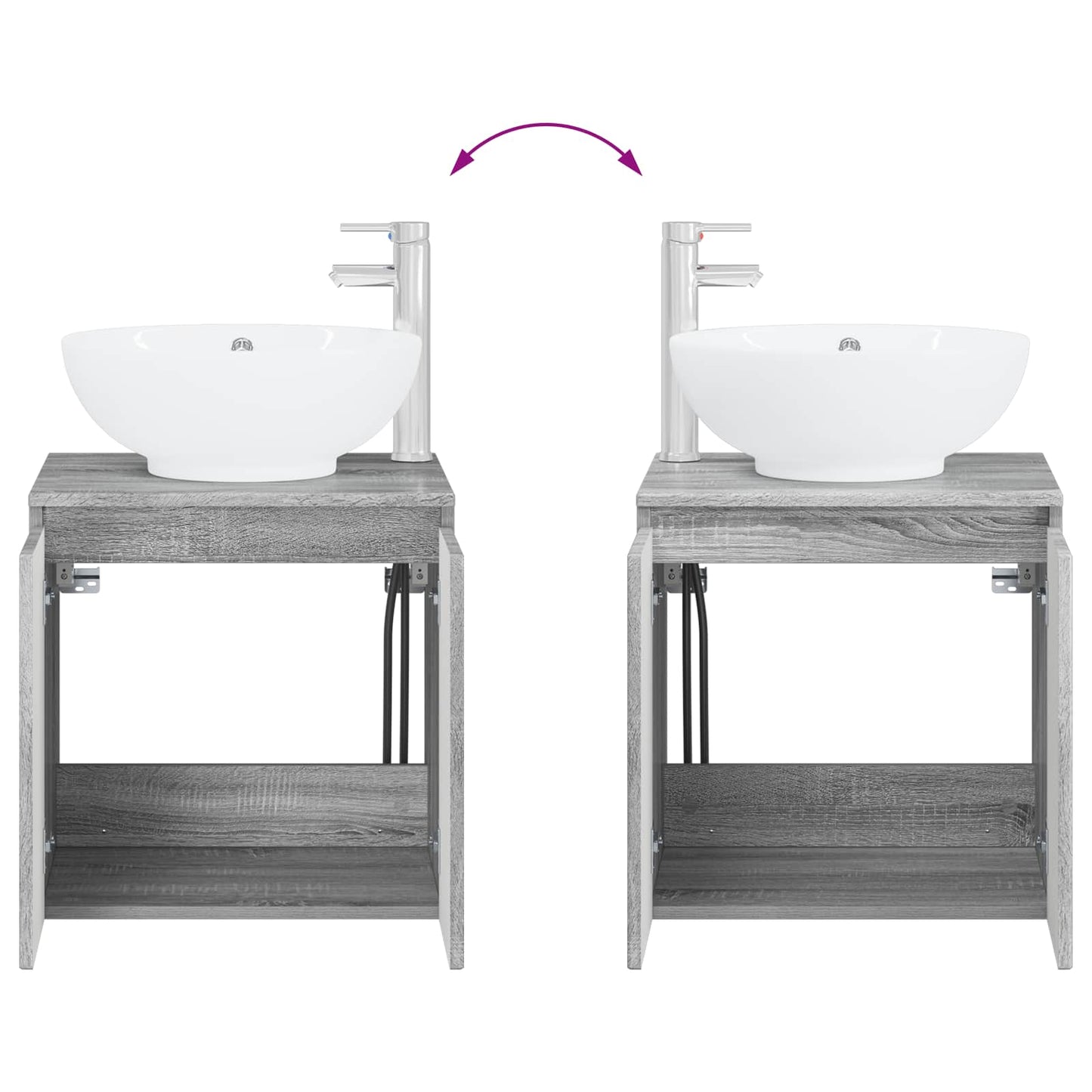 vidaXL Bathroom Cabinet Set 3 pcs Grey Sonoma 49.5 x 44.5 x 65 cm