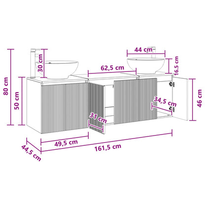 vidaXL Bathroom Cabinet Set 3 pcs Grey Sonoma 49.5 x 44.5 x 65 cm
