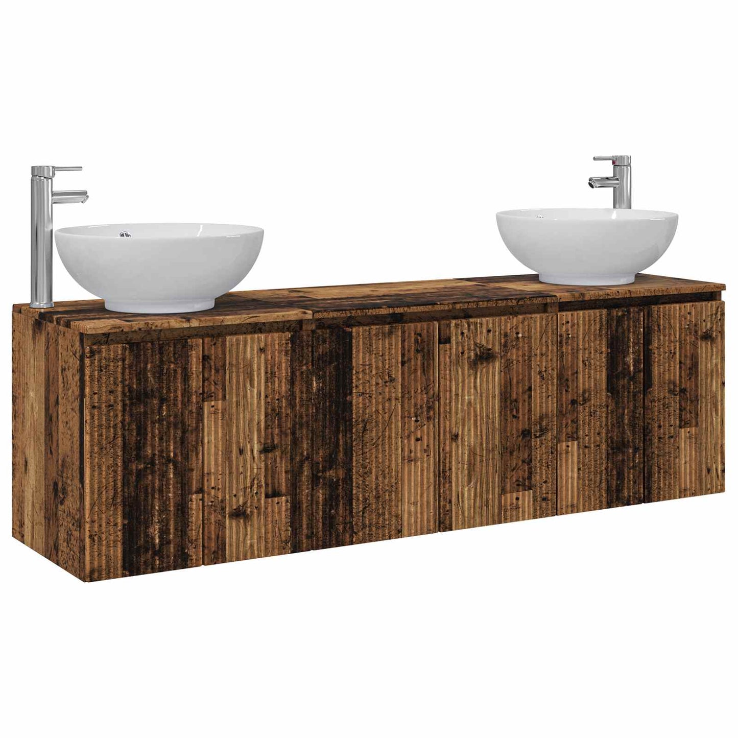 vidaXL Bathroom Cabinet Set 3 pcs Old Wood 49.5 x 44.5 x 65 cm