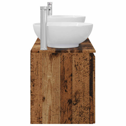 vidaXL Bathroom Cabinet Set 3 pcs Old Wood 49.5 x 44.5 x 65 cm