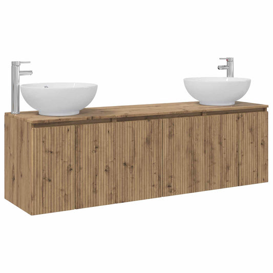 vidaXL Bathroom Cabinet Set 3 pcs Artisan Oak 161.5 x 44.5 x 80 cm