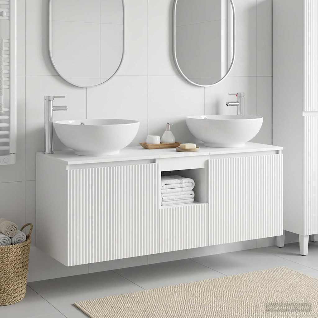 vidaXL Bathroom Cabinet Set 3 pcs White 49.5 x 44.5 x 65 cm