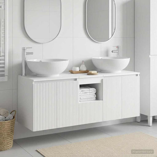 vidaXL Bathroom Cabinet Set 3 pcs White 129 x 44.5 x 80 cm