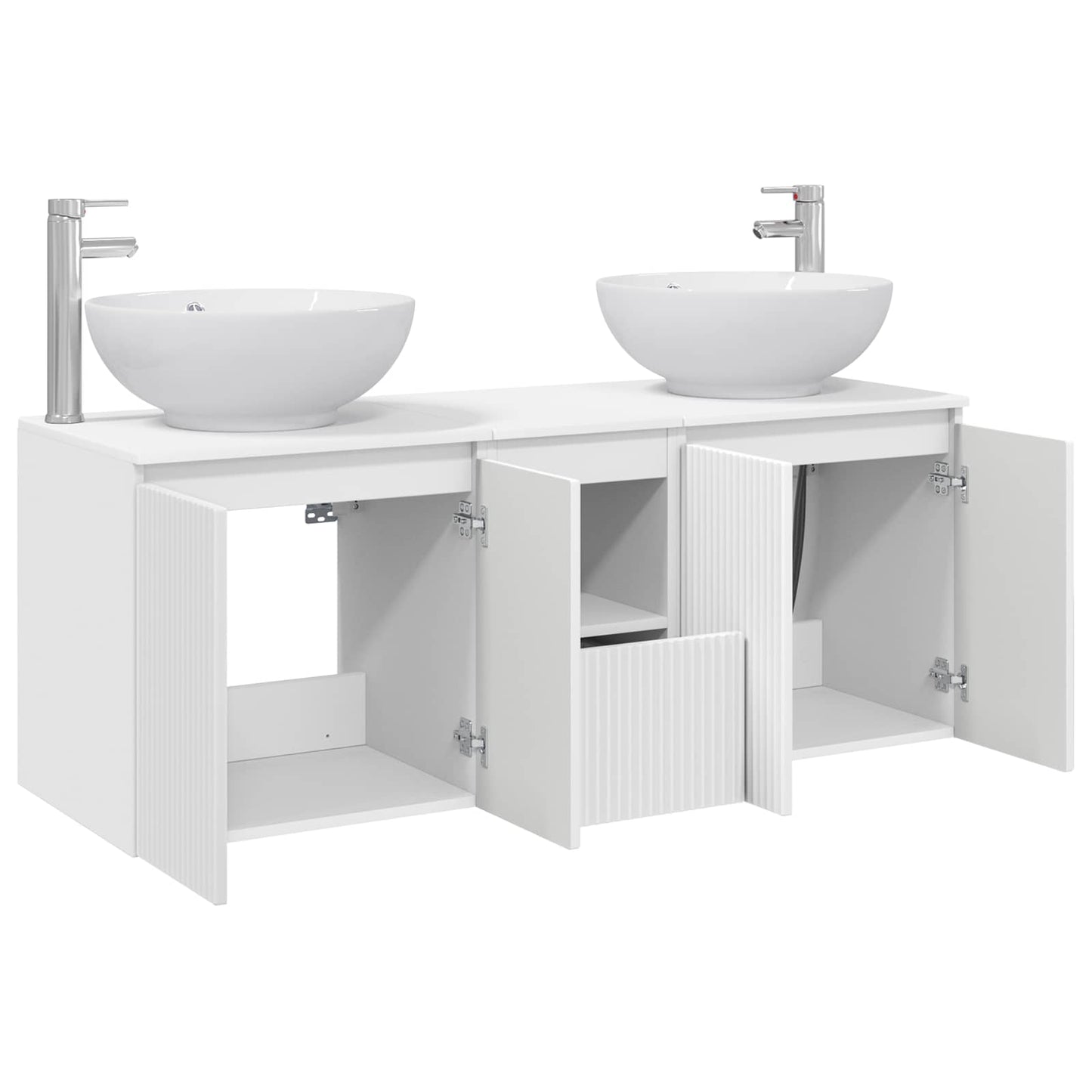 vidaXL Bathroom Cabinet Set 3 pcs White 49.5 x 44.5 x 65 cm