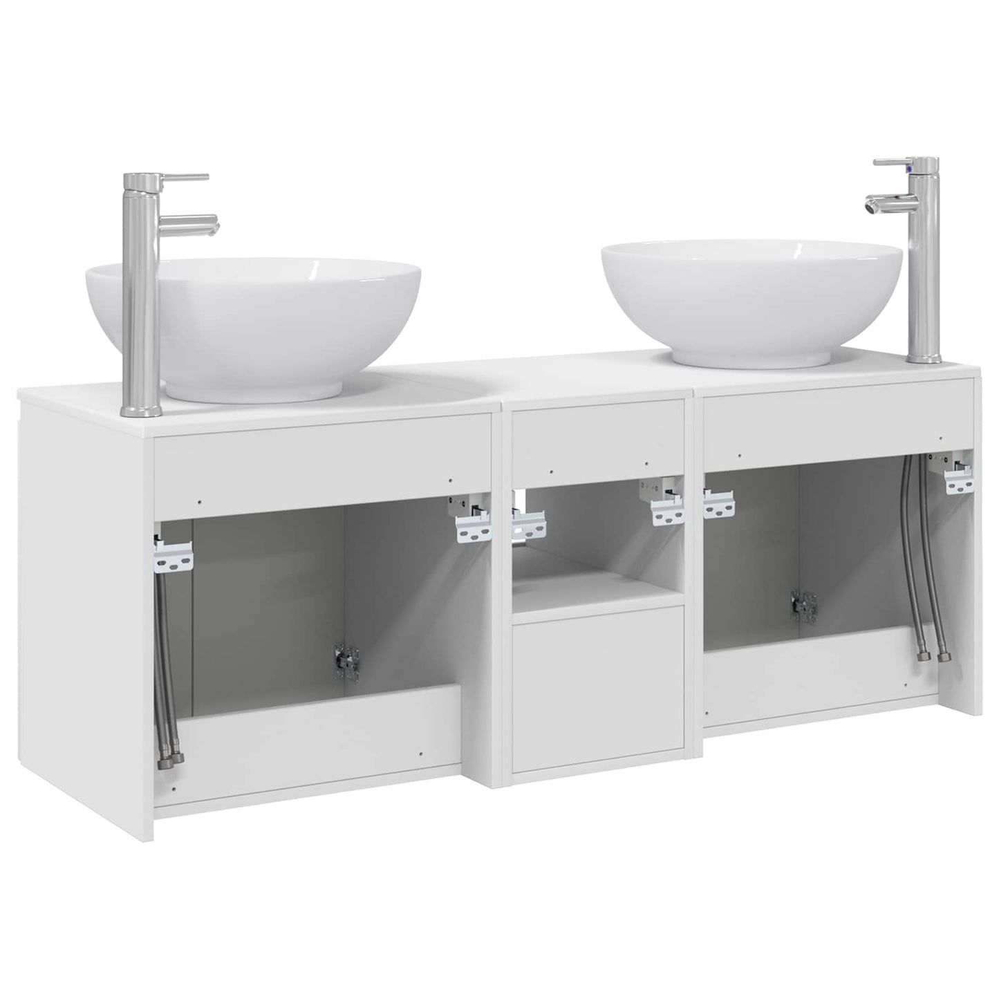 vidaXL Bathroom Cabinet Set 3 pcs White 49.5 x 44.5 x 65 cm