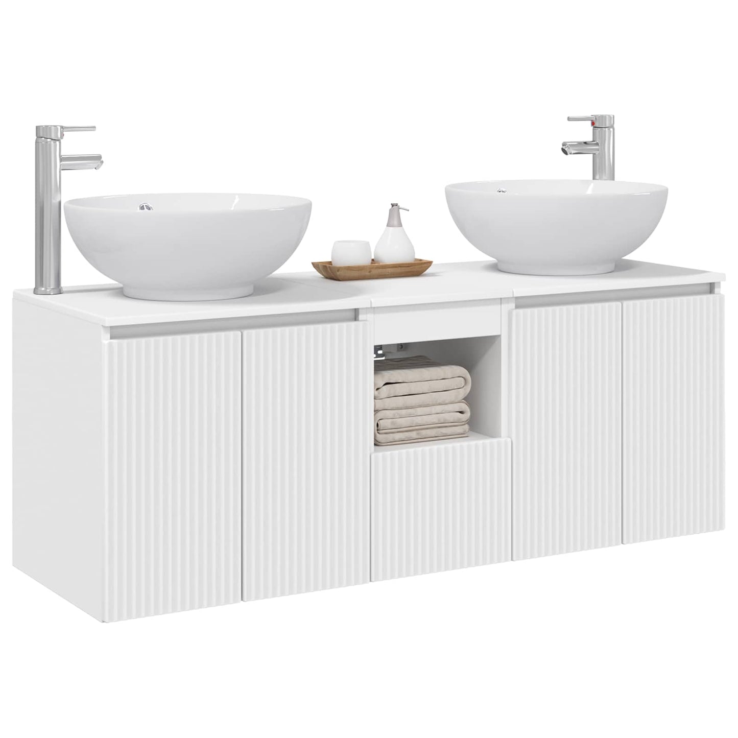 vidaXL Bathroom Cabinet Set 3 pcs White 49.5 x 44.5 x 65 cm