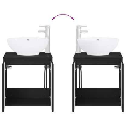 vidaXL Bathroom Cabinet Set 3 pcs Black 49.5 x 44.5 x 65 cm