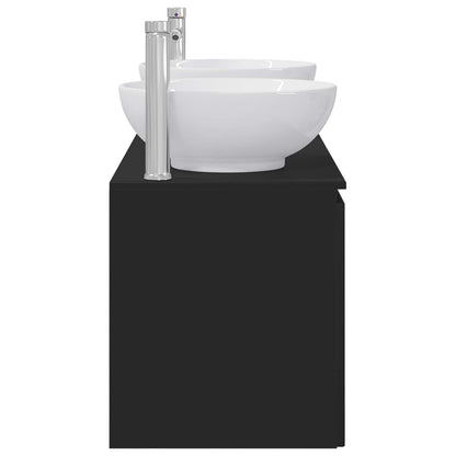 vidaXL Bathroom Cabinet Set 3 pcs Black 49.5 x 44.5 x 65 cm