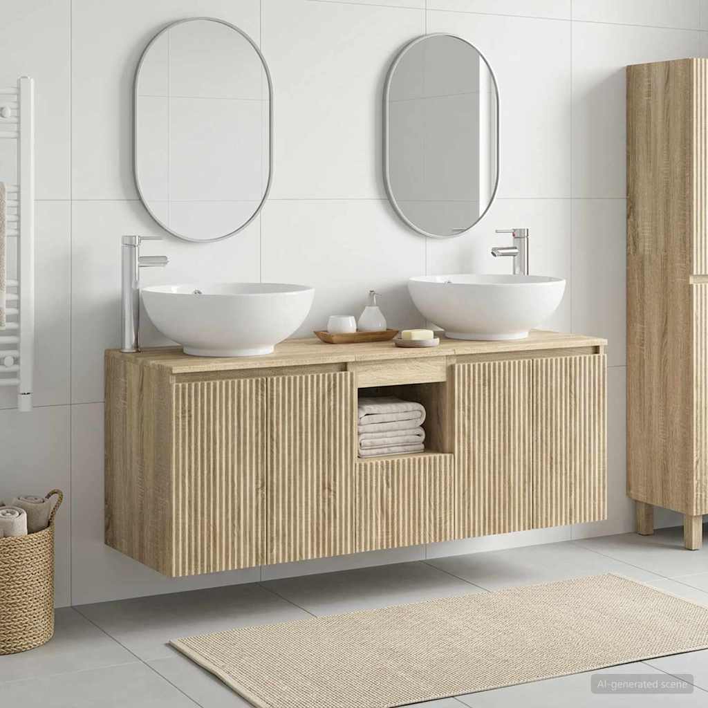 vidaXL Bathroom Cabinet Set 3 pcs Sonoma Oak 49.5 x 44.5 x 65 cm