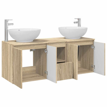 vidaXL Bathroom Cabinet Set 3 pcs Sonoma Oak 49.5 x 44.5 x 65 cm