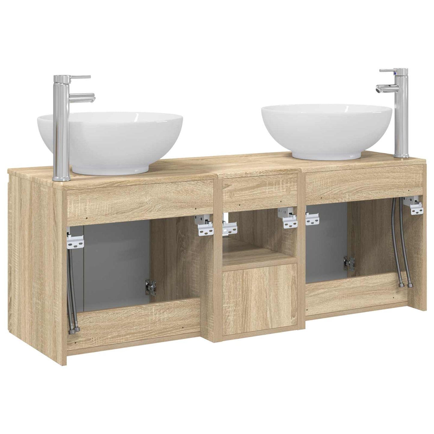 vidaXL Bathroom Cabinet Set 3 pcs Sonoma Oak 49.5 x 44.5 x 65 cm
