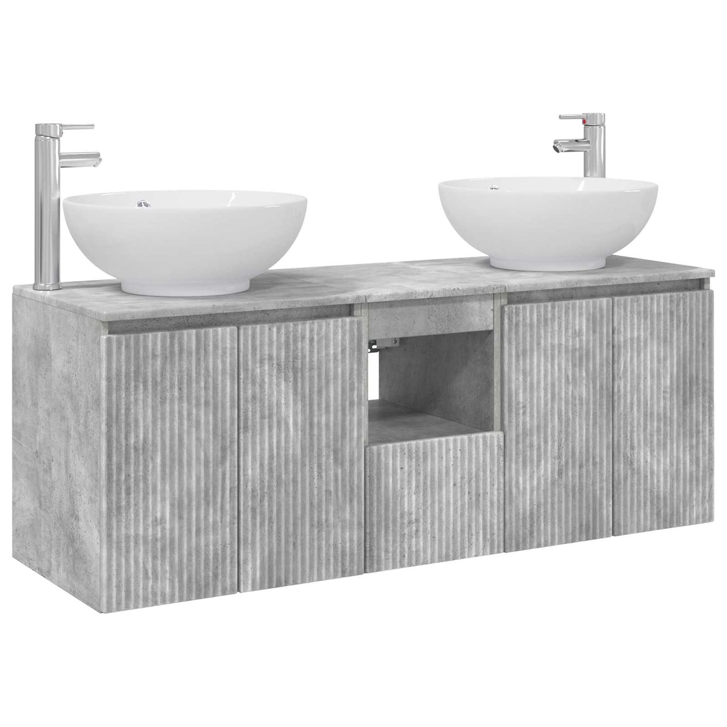 vidaXL Bathroom Cabinet Set 3 pcs Concrete Grey 49.5 x 44.5 x 65 cm