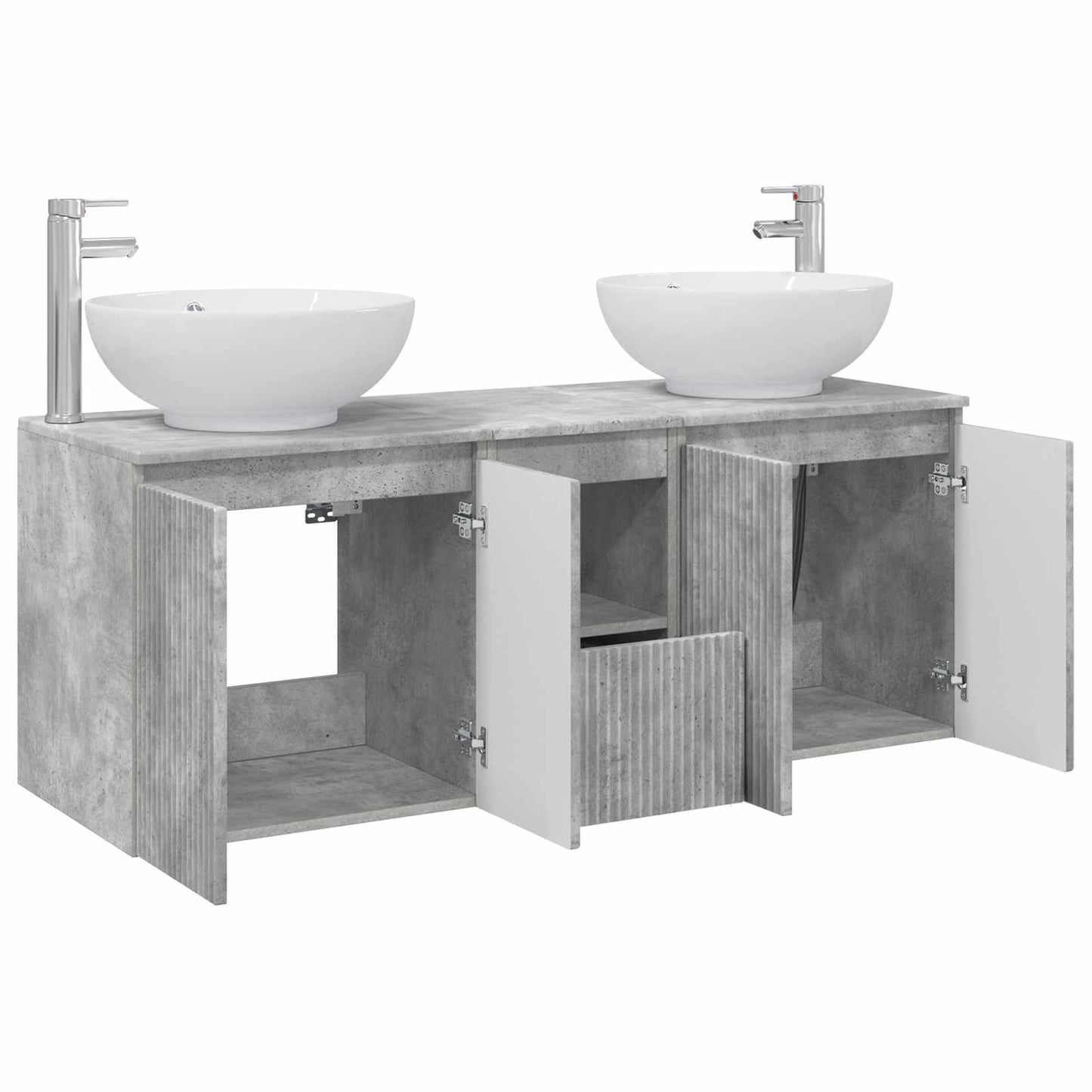 vidaXL Bathroom Cabinet Set 3 pcs Concrete Grey 49.5 x 44.5 x 65 cm