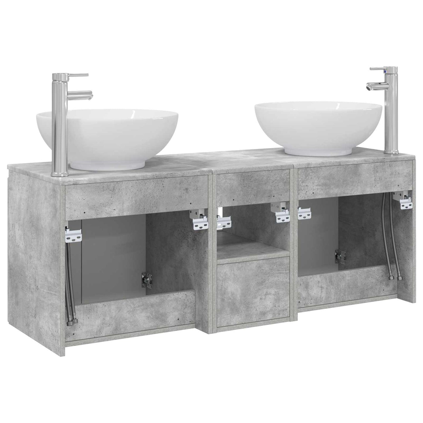 vidaXL Bathroom Cabinet Set 3 pcs Concrete Grey 49.5 x 44.5 x 65 cm