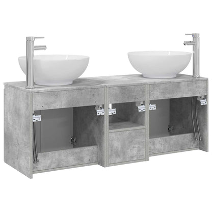vidaXL Bathroom Cabinet Set 3 pcs Concrete Grey 49.5 x 44.5 x 65 cm