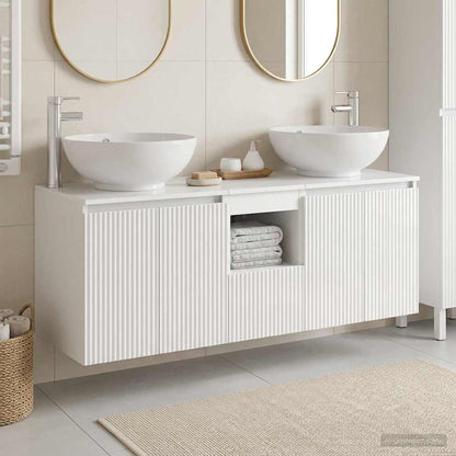vidaXL Bathroom Cabinet Set 3 pcs High Gloss White 49.5 x 44.5 x 65 cm
