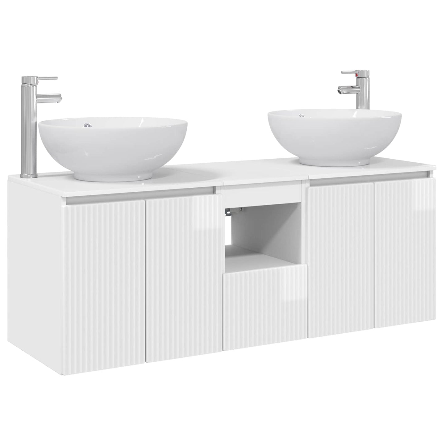vidaXL Bathroom Cabinet Set 3 pcs High Gloss White 49.5 x 44.5 x 65 cm