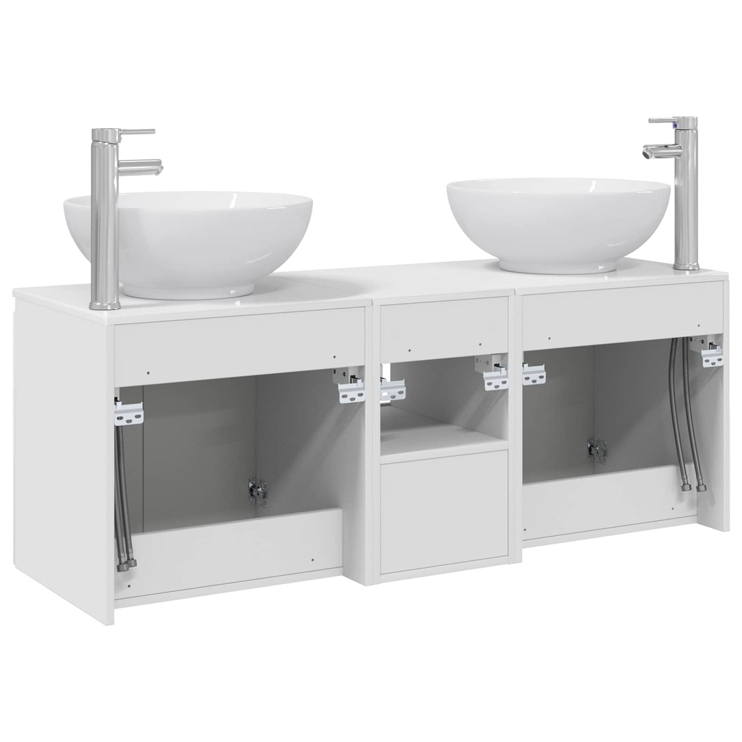vidaXL Bathroom Cabinet Set 3 pcs High Gloss White 49.5 x 44.5 x 65 cm