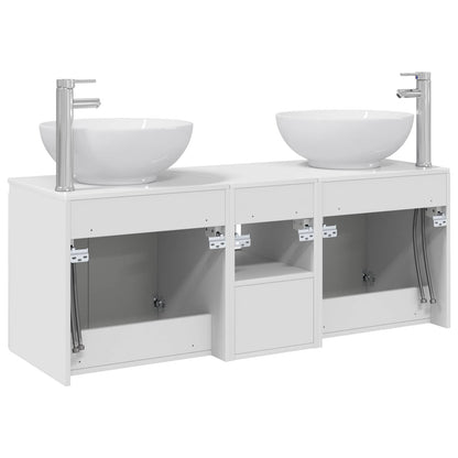 vidaXL Bathroom Cabinet Set 3 pcs High Gloss White 49.5 x 44.5 x 65 cm