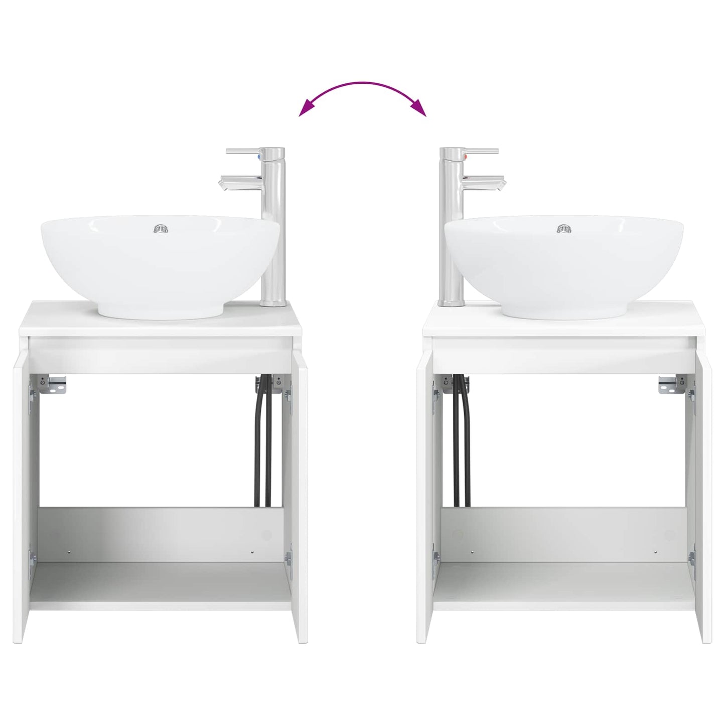 vidaXL Bathroom Cabinet Set 3 pcs High Gloss White 49.5 x 44.5 x 65 cm