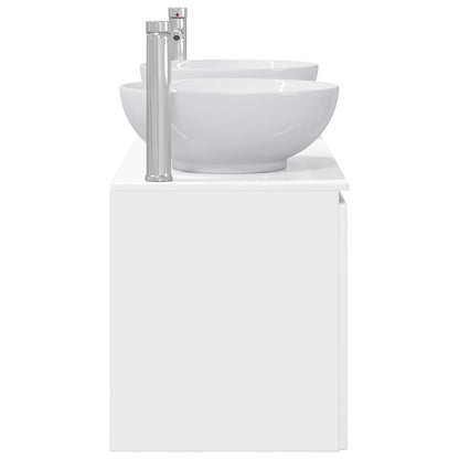 vidaXL Bathroom Cabinet Set 3 pcs High Gloss White 49.5 x 44.5 x 65 cm