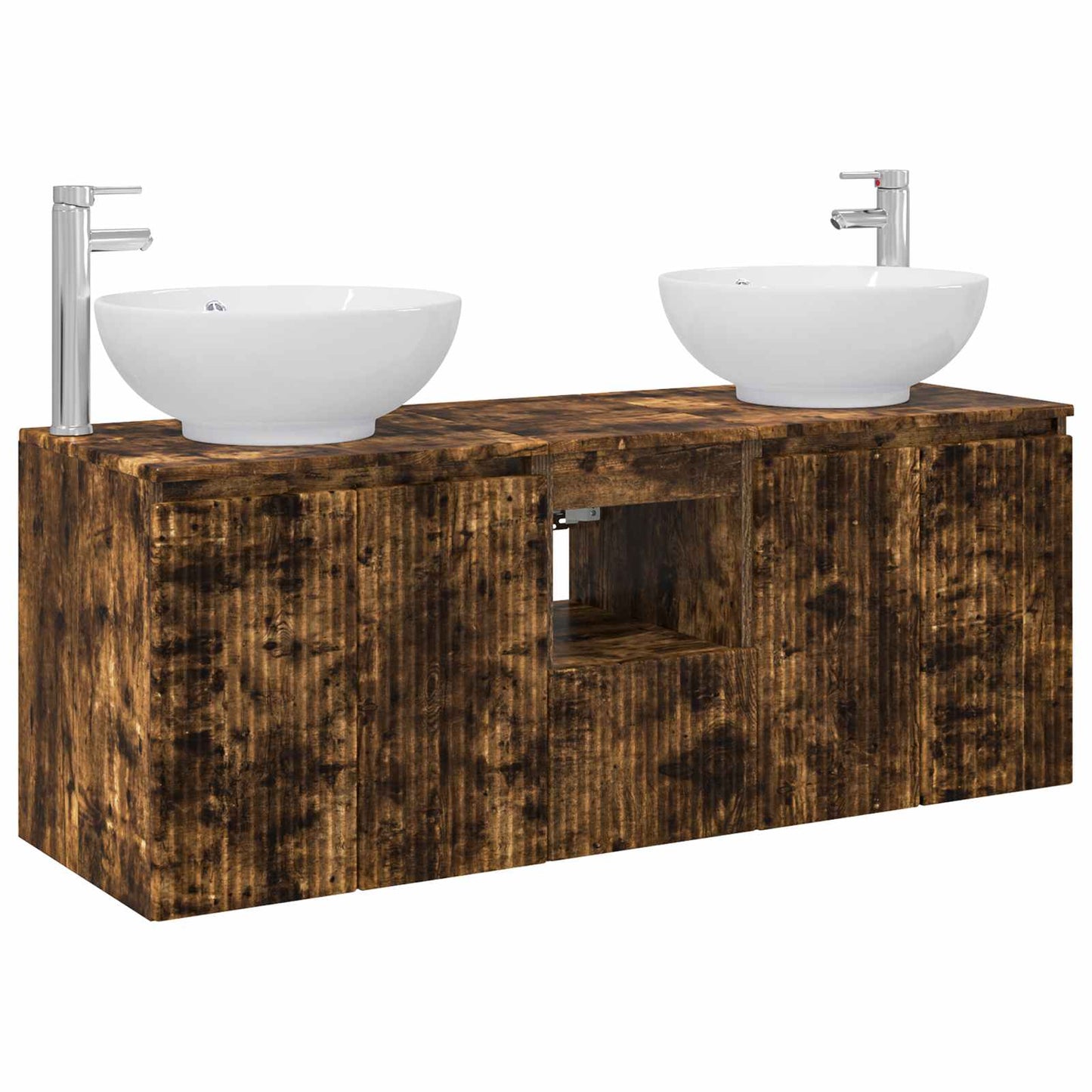 vidaXL Bathroom Cabinet Set 3 pcs Smoked Oak 49.5 x 44.5 x 65 cm