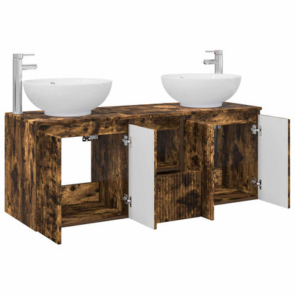 vidaXL Bathroom Cabinet Set 3 pcs Smoked Oak 49.5 x 44.5 x 65 cm