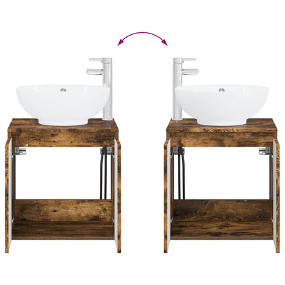 vidaXL Bathroom Cabinet Set 3 pcs Smoked Oak 49.5 x 44.5 x 65 cm