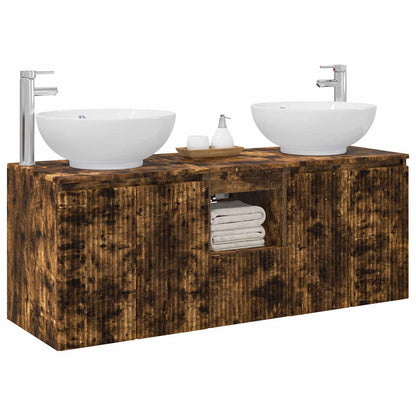 vidaXL Bathroom Cabinet Set 3 pcs Smoked Oak 49.5 x 44.5 x 65 cm