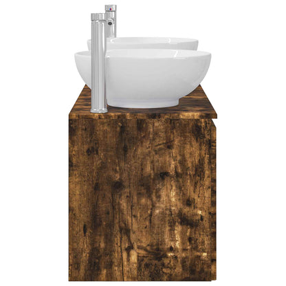 vidaXL Bathroom Cabinet Set 3 pcs Smoked Oak 49.5 x 44.5 x 65 cm