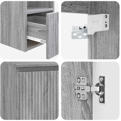 vidaXL Bathroom Cabinet Set 3 pcs Grey Sonoma 49.5 x 44.5 x 65 cm