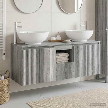 vidaXL Bathroom Cabinet Set 3 pcs Grey Sonoma 49.5 x 44.5 x 65 cm