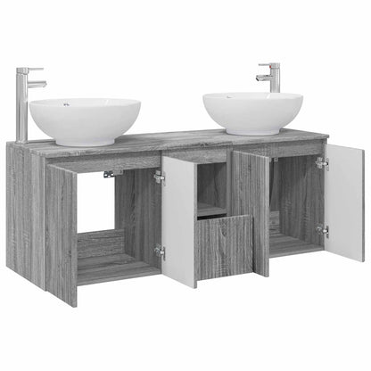 vidaXL Bathroom Cabinet Set 3 pcs Grey Sonoma 49.5 x 44.5 x 65 cm